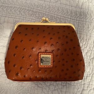Dooney & Bourke Ostrich Leather Kisslock Wallet/Clutch/Coin Purse NWT